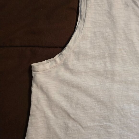 J Crew Ladies White Sleeveless Airy Tank Top w Front Ruffles Cotton S Small Good - Picture 9 of 13